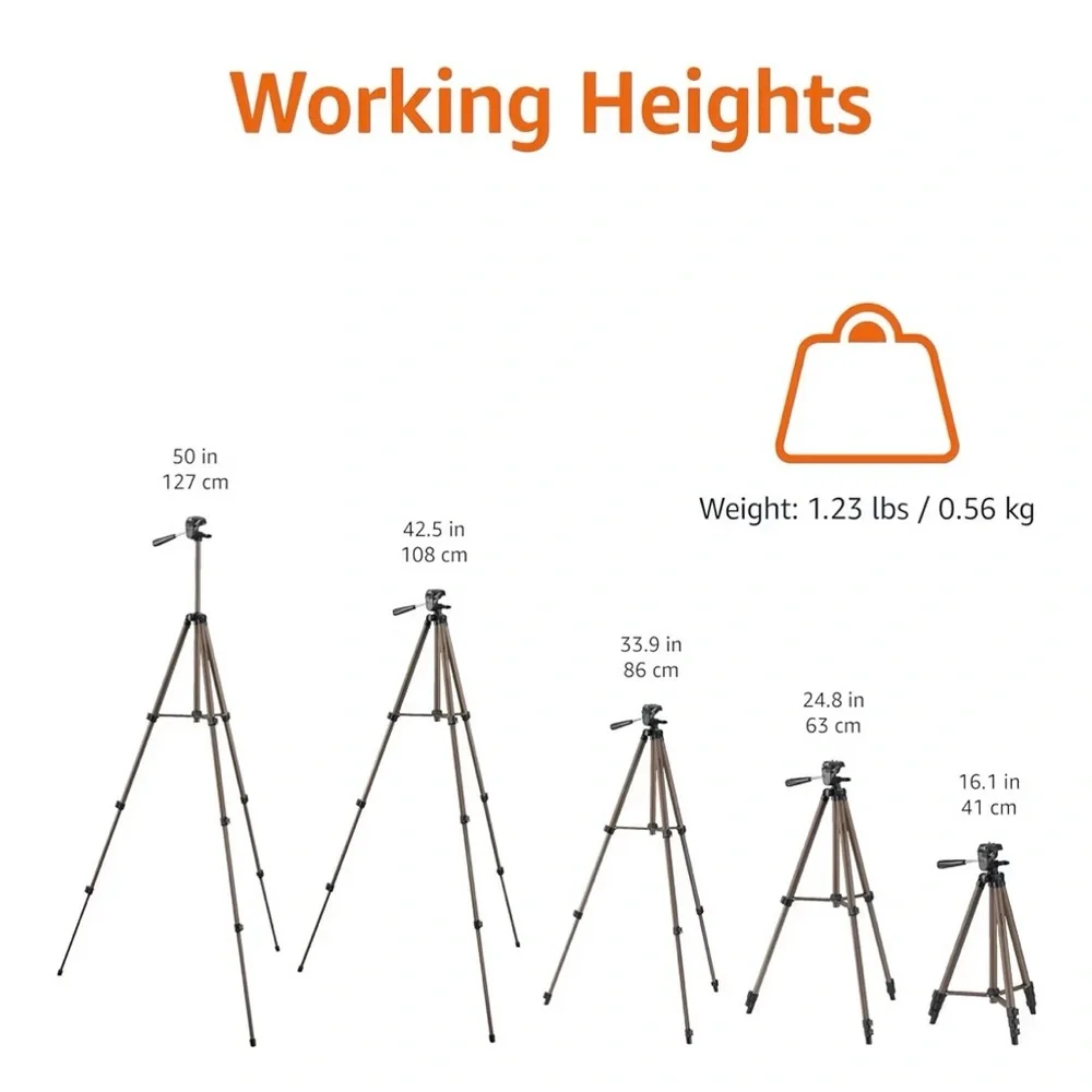 onn 67-inch Tripod with Smartphone Cradle for DSLR Cameras, Smartphones and GoPr